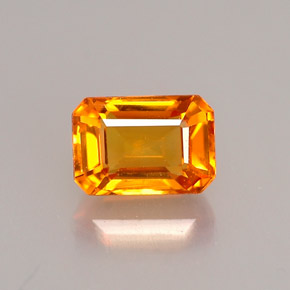 0.97克拉天然黄色蓝宝石，祖母绿式切割，6.1×4.3毫米，VVS