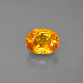 2.13克拉天然黄色蓝宝石，椭圆形切割，7.8×6毫米，VS-SI