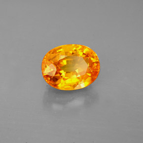 2.13克拉天然黄色蓝宝石，椭圆形切割，7.8×6毫米，VS-SI