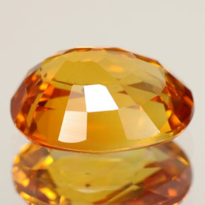 2.45克拉天然黄色蓝宝石，椭圆形切割，8.9×6.8毫米，VS