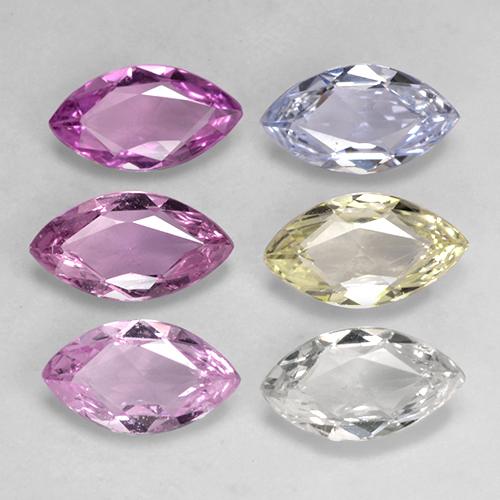 2.83天然多色蓝宝石，马眼形，7.2×4毫米，VVS
