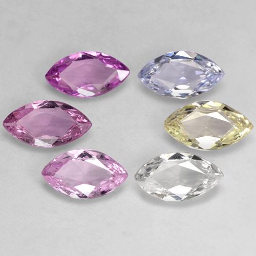 2.83天然多色蓝宝石，马眼形，7.2×4毫米，VVS