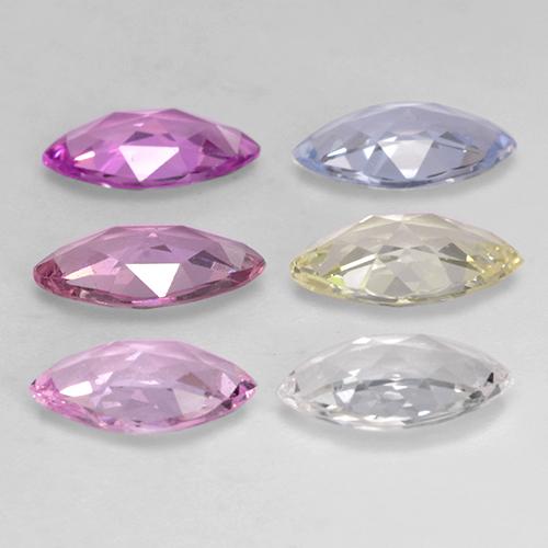 2.83天然多色蓝宝石，马眼形，7.2×4毫米，VVS
