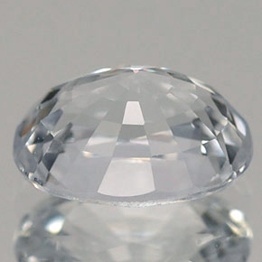1.44克拉天然白色蓝宝石，椭圆形切割，7.4×5.5毫米，VVS