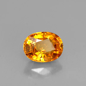 1.24克拉天然黄色蓝宝石，椭圆形切割，6.9×5.2毫米，VVS