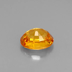 1.24克拉天然黄色蓝宝石，椭圆形切割，6.9×5.2毫米，VVS
