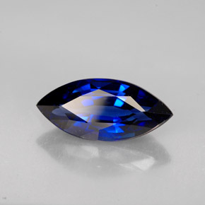 2.53克拉天然蓝宝石，马眼形，12.6×5.8毫米，VVS