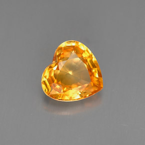 0.95克拉天然橙色蓝宝石，心形，6.2×5.9毫米，VVS