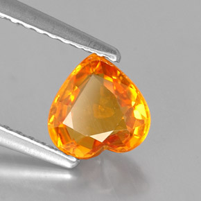 1.10克拉天然橙色蓝宝石，心形，6.3×6.3毫米，VVS