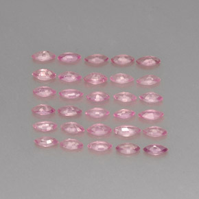 天然粉色蓝宝石，马眼形，4×2.1毫米，VVS