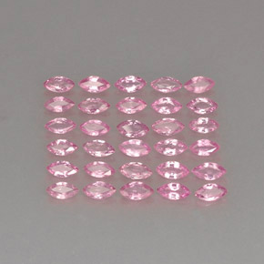 天然粉色蓝宝石，马眼形，4.1×2.1毫米，VVS