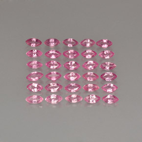 天然粉色蓝宝石，马眼形，4.1×2.1毫米，VVS-VS