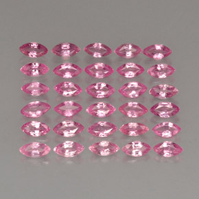 天然粉色蓝宝石，马眼形，4.1×2.1毫米，VVS-VS