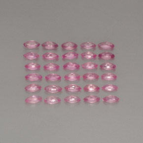 天然粉色蓝宝石，马眼形，4.1×2.1毫米，VVS-VS