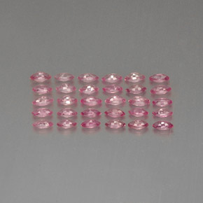 天然粉色蓝宝石，马眼形，4.1×2毫米，VVS