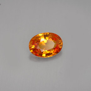 0.90克拉天然橙色蓝宝石，椭圆形切割，7×5.1毫米，VVS