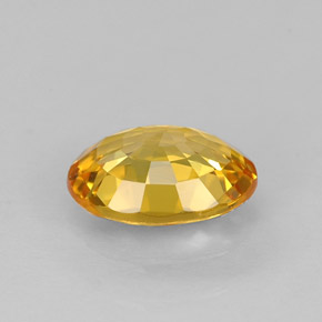 0.97克拉天然黄色蓝宝石，椭圆形切割，6.9×5.2毫米，VVS