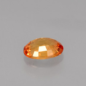 0.95克拉天然橙色蓝宝石，椭圆形切割，6.9×5毫米，VVS-VS