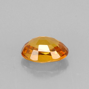 1.11克拉天然黄色蓝宝石，椭圆形切割，7×5.1毫米，VVS-VS