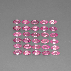 天然粉色蓝宝石，马眼形，4.2×2.1毫米，VVS-VS