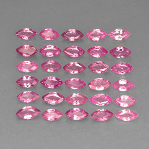 天然粉色蓝宝石，马眼形，4.2×2.1毫米，VVS-VS