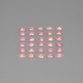 天然粉色蓝宝石，马眼形，3.9×2毫米，VVS-VS