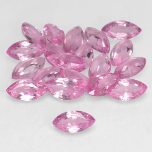 1.99天然粉色蓝宝石，马眼形，4.1×2.1毫米，VVS-VS