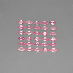 天然粉色蓝宝石，马眼形，4.2×2.1毫米，VVS-VS
