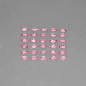 天然粉色蓝宝石，马眼形，4.2×2.1毫米，VVS-VS