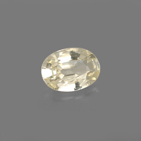 0.89克拉天然黄色蓝宝石，椭圆形切割，6.9×5毫米，IF