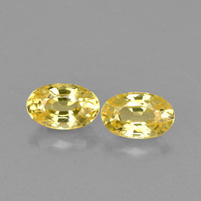 天然黄色蓝宝石，椭圆形切割，5.1×3.3毫米，VS