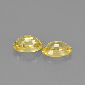 天然黄色蓝宝石，椭圆形切割，5.1×3.3毫米，VS
