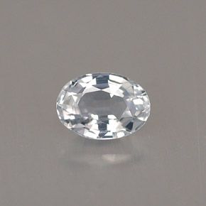 0.69克拉天然白色蓝宝石，椭圆形切割，5.8×4.1毫米，VVS