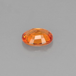0.66克拉天然橙色蓝宝石，椭圆形切割，6×4.9毫米，VVS-VS