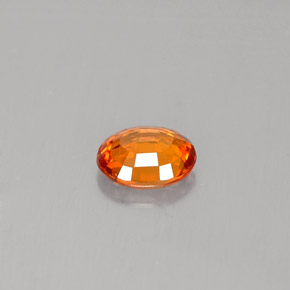 0.69克拉天然橙色蓝宝石，椭圆形切割，5.9×4.9毫米，VVS-VS