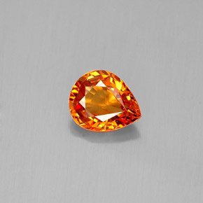 0.72克拉天然橙色蓝宝石，梨形，6.1×5.1毫米，VVS-VS