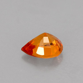 0.71克拉天然橙色蓝宝石，梨形，6×4.9毫米，VS