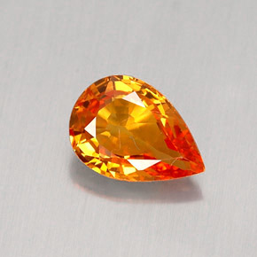 0.83克拉天然橙色蓝宝石，梨形，7.1×5毫米，IF