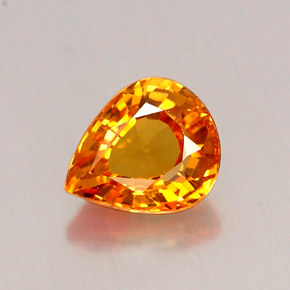 0.76克拉天然橙色蓝宝石，梨形，6×5毫米，IF