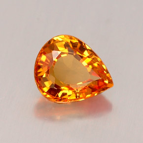 0.76克拉天然橙色蓝宝石，梨形，6×5毫米，IF
