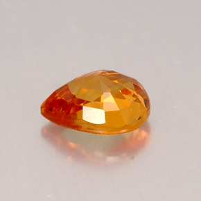 0.76克拉天然橙色蓝宝石，梨形，6×5毫米，IF