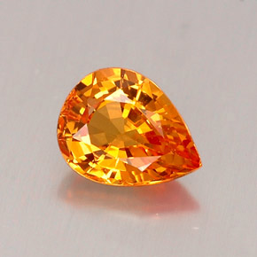0.69克拉天然橙色蓝宝石，梨形，6.2×4.8毫米，VVS