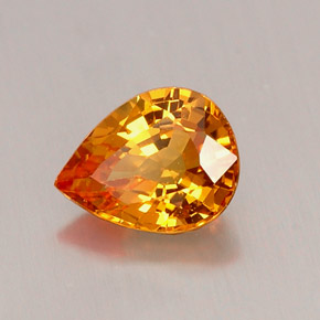 0.69克拉天然橙色蓝宝石，梨形，6.2×4.8毫米，VVS