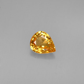0.74克拉天然橙色蓝宝石，梨形，6.2×5毫米，IF