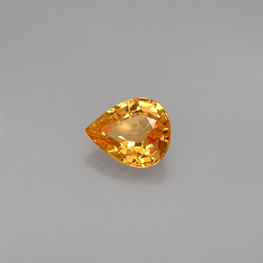 0.74克拉天然橙色蓝宝石，梨形，6.2×5毫米，IF