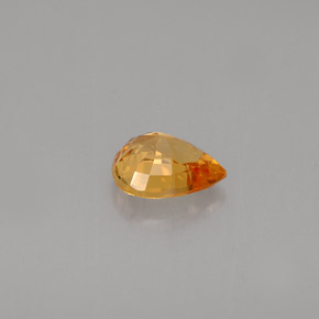0.74克拉天然橙色蓝宝石，梨形，6.2×5毫米，IF