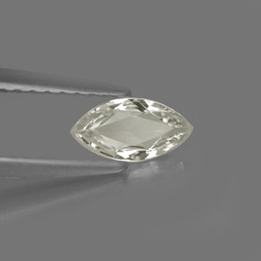 0.40克拉天然白色蓝宝石，马眼形，6.9×3.6毫米，VVS