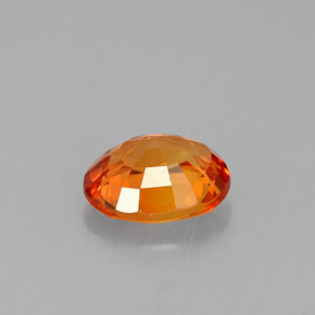 0.81克拉天然橙色蓝宝石，椭圆形切割，6.1×5.1毫米，VVS-VS