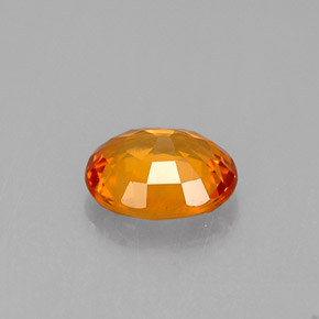 0.79克拉天然橙色蓝宝石，椭圆形切割，6.1×5毫米，VVS-VS