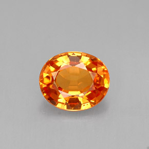 0.76克拉天然橙色蓝宝石，椭圆形切割，5.9×5毫米，IF